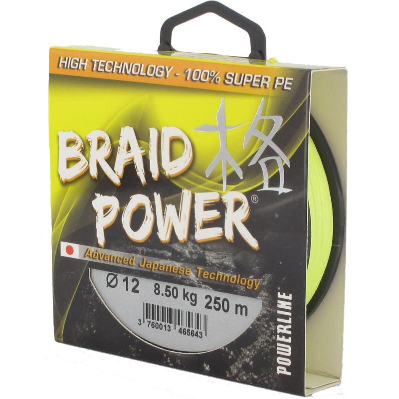 Équipement pratique - Tresse Powerline Braid Power - Jaune - 1000M - Jaune - 18/100 - 15 - 1000