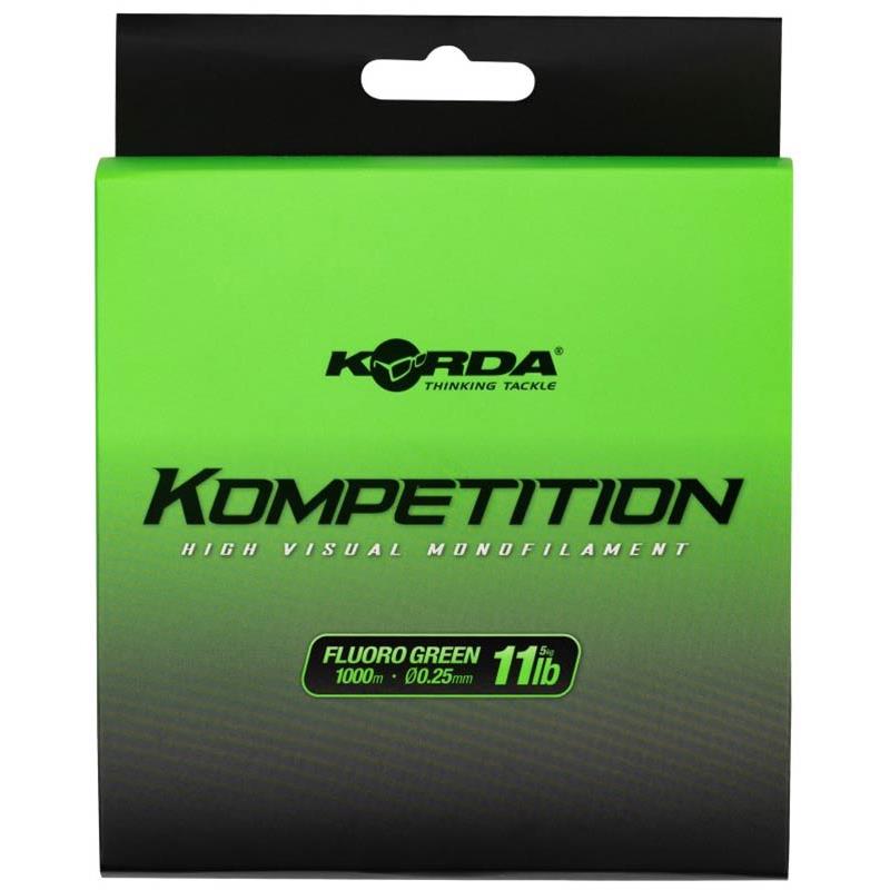 Équipement pratique - Nylon Korda Kompetition Mono - 1000M - Vert Fluo - 25/100 - 5 - 1000 - 11