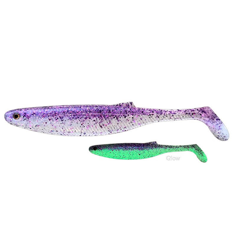 Pour vos sorties - Leurre Souple Headbanger Bangershad - 12CM - PAR 5 - Deep Purple Glow - 5 - 12 - 9