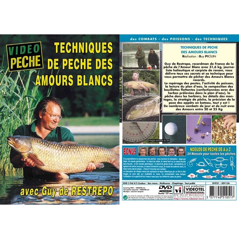 Choix du pêcheur - DVD - Techniques de Peche des Amours Blancs avec GUY de Restrepo - Peche de la Carpe - Video Peche - 52 - DVD