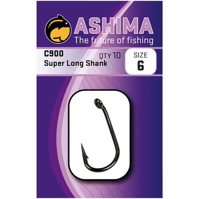 Choix du pêcheur - Hameçon Carpe Ashima C900 Super Long Shank - 10 - N°10