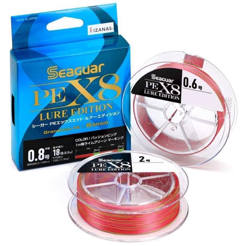 Pour vos sorties - Tresse Seaguar PE X8 Lure Edition - 150M - Passion - 12.8/100 - 6.4 - 150 - 14 - 0.6