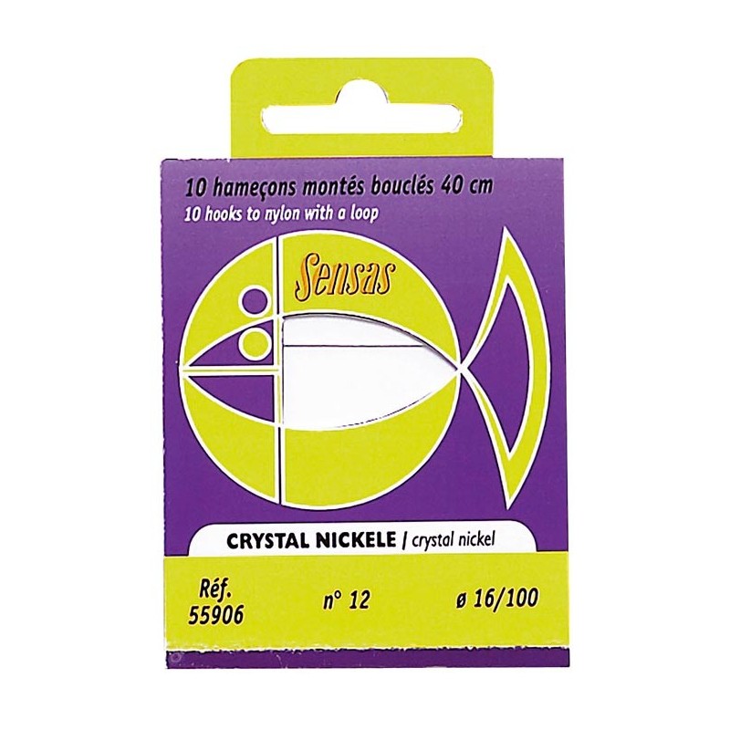Choix du pêcheur - Hamecon Monte Coup Sensas Crystal Nickele - 14/100 - N°14