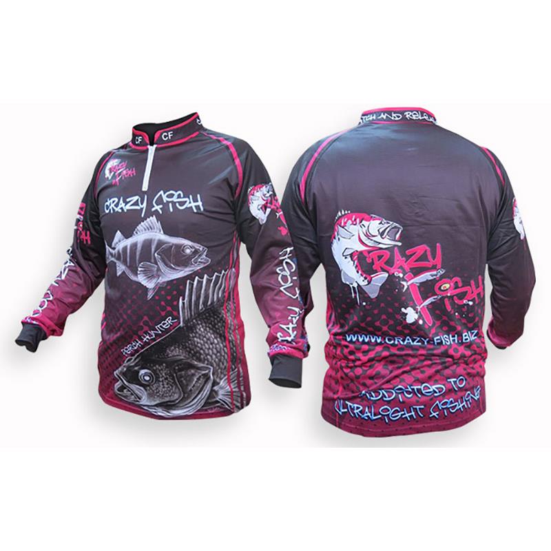 Équipement pratique - T-shirt Manches Longues Homme Crazy Fish Perche Respirant Protection UV - XXL