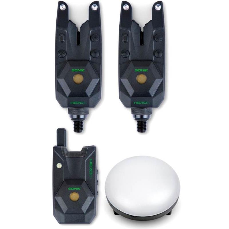 Pour vos sorties - Coffret Détecteur de Touche Sonik Herox Bite Alarm SET - Rouge - Bleu - 2
