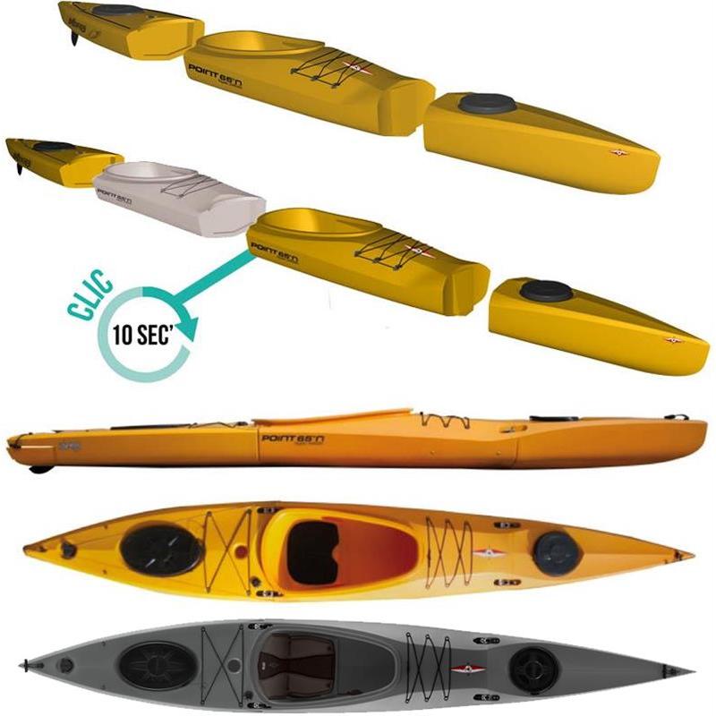Pour vos sorties - Kayak Modulable Point 65°N Mercury GTX - Jaune - Solo