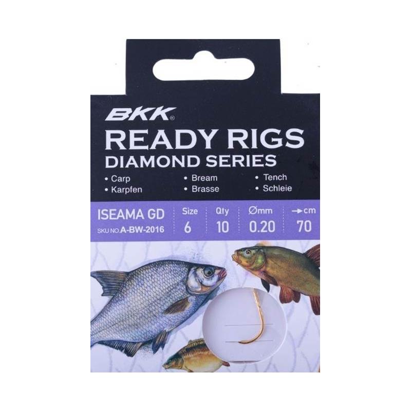Pour vos sessions - Hameçon Monté BKK Ready RIG Diamond Iseama GD - PAR 10 - 10 - 16/100 - N°10 - 70